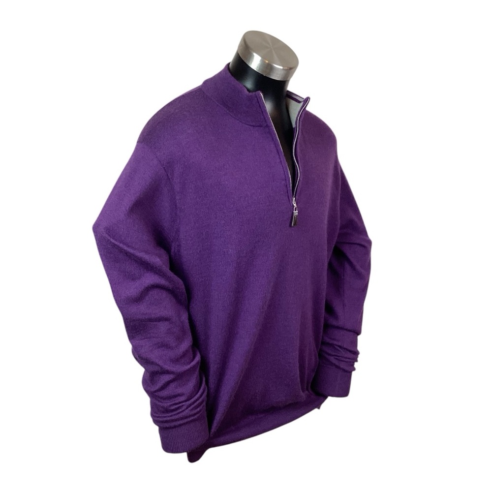 Peter Millar Merino Wool 1/4 Zip Sweater Purple